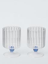 John Lewis Short Stem Fluted Wine Glass, Set of 2, 255ml, Blue