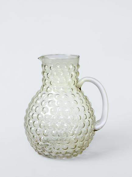 John Lewis Bubble Glass Jug, 2L, Green, Green