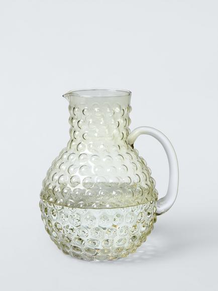John Lewis Bubble Glass Jug, 2L, Green - view 2, Green