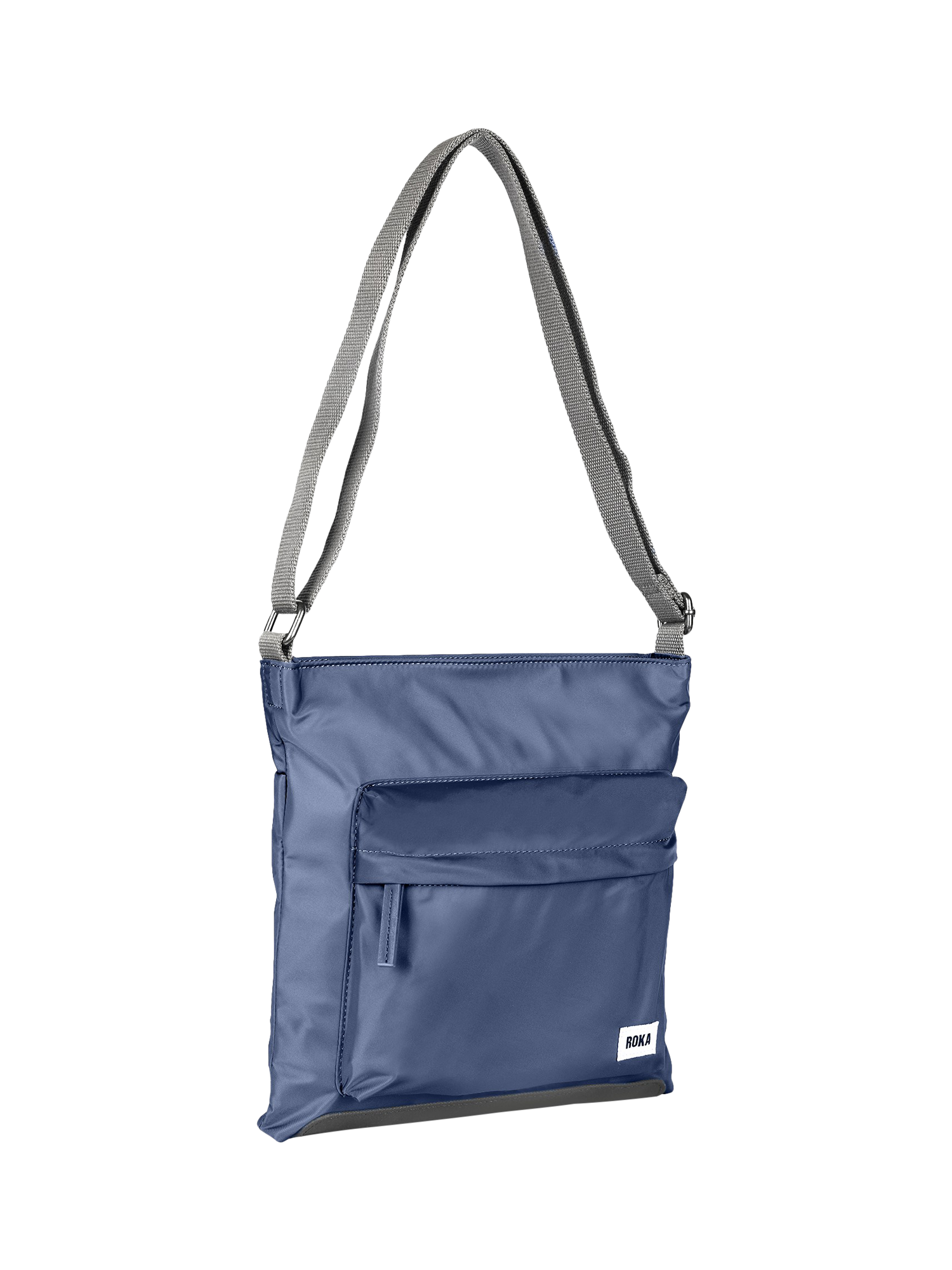 Product image 2 of 6, which shows ROKA London Kennington Recycled Nylon Crossbody Bag, Airforce Blue