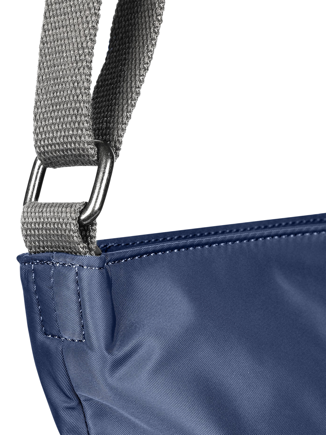 Product image 6 of 6, which shows ROKA London Kennington Recycled Nylon Crossbody Bag, Airforce Blue