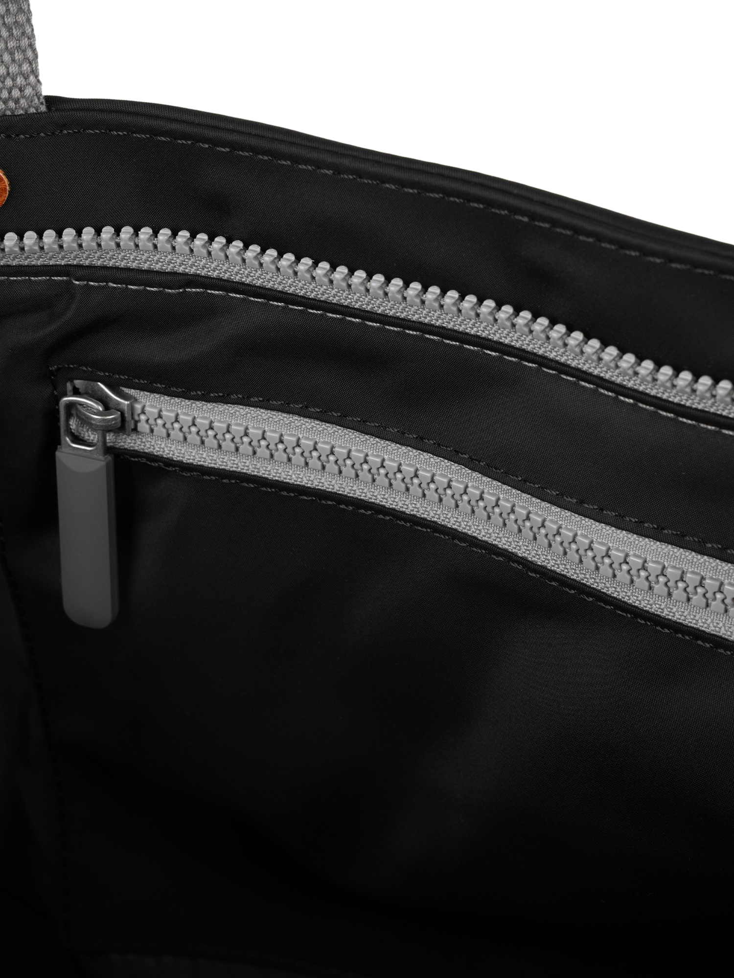 Product image 4 of 6, which shows ROKA London Trafalgar Recycled Nylon Tote Bag, 13.5L, Black