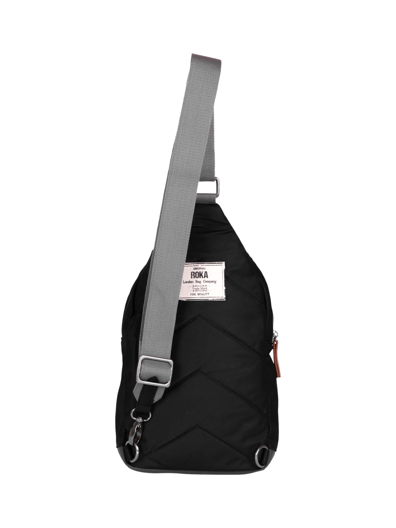 Product image 3 of 7, which shows ROKA London Willesden Recycled Nylon Sling Crossbody Bag, 4.5L, Black