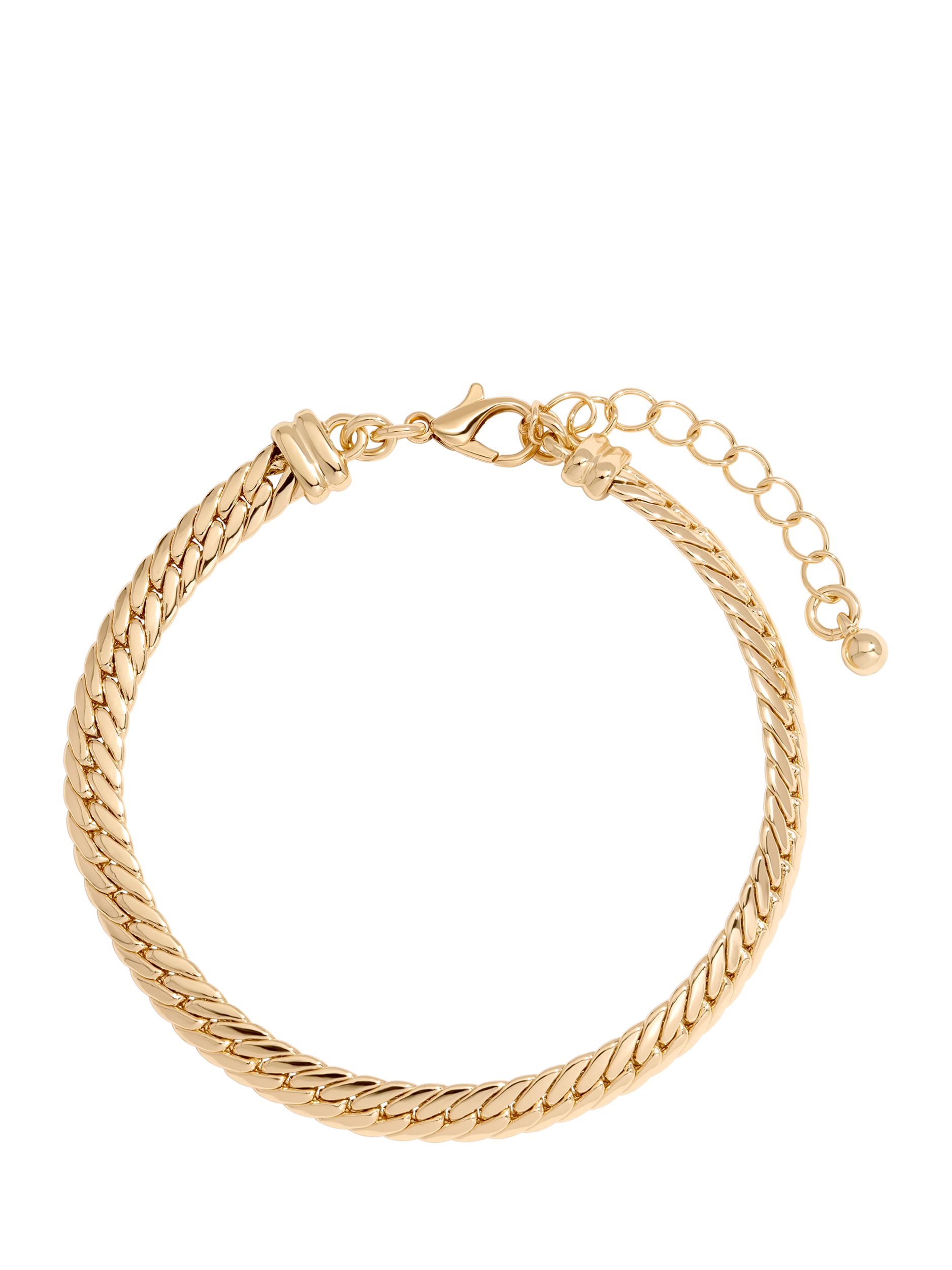 Product image 1 of 3, which shows Jon Richard Herringbone Chain Bracelet, Gold