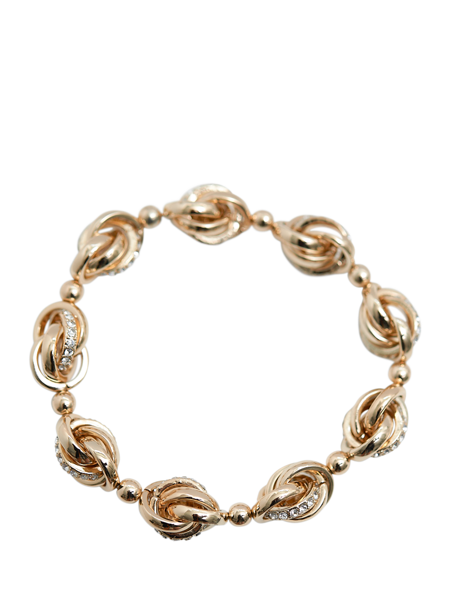 Product image 3 of 4, which shows Jon Richard Crystal Knot Stretch Bracelet, Gold