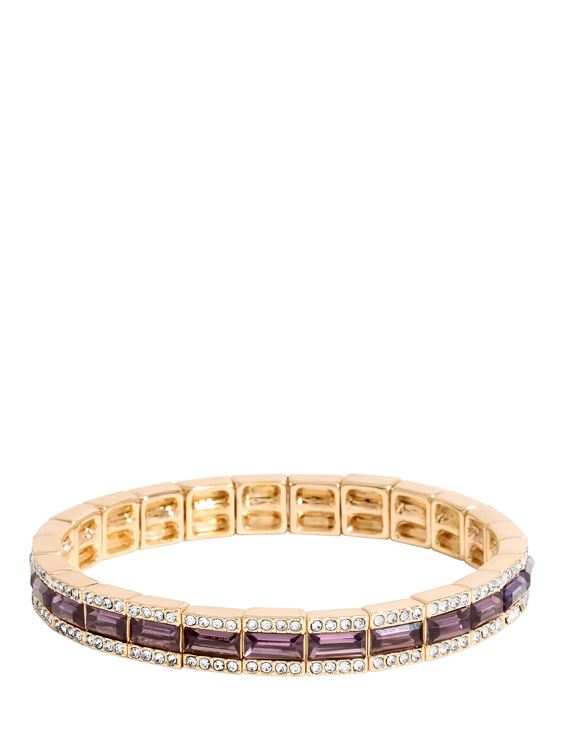 Product image 1 of 1, which shows Jon Richard Amethyst Baguette Stretch Bracelet, Rose Gold