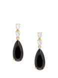 Jon Richard Jet Pear Drop Earrings, Gold/Black