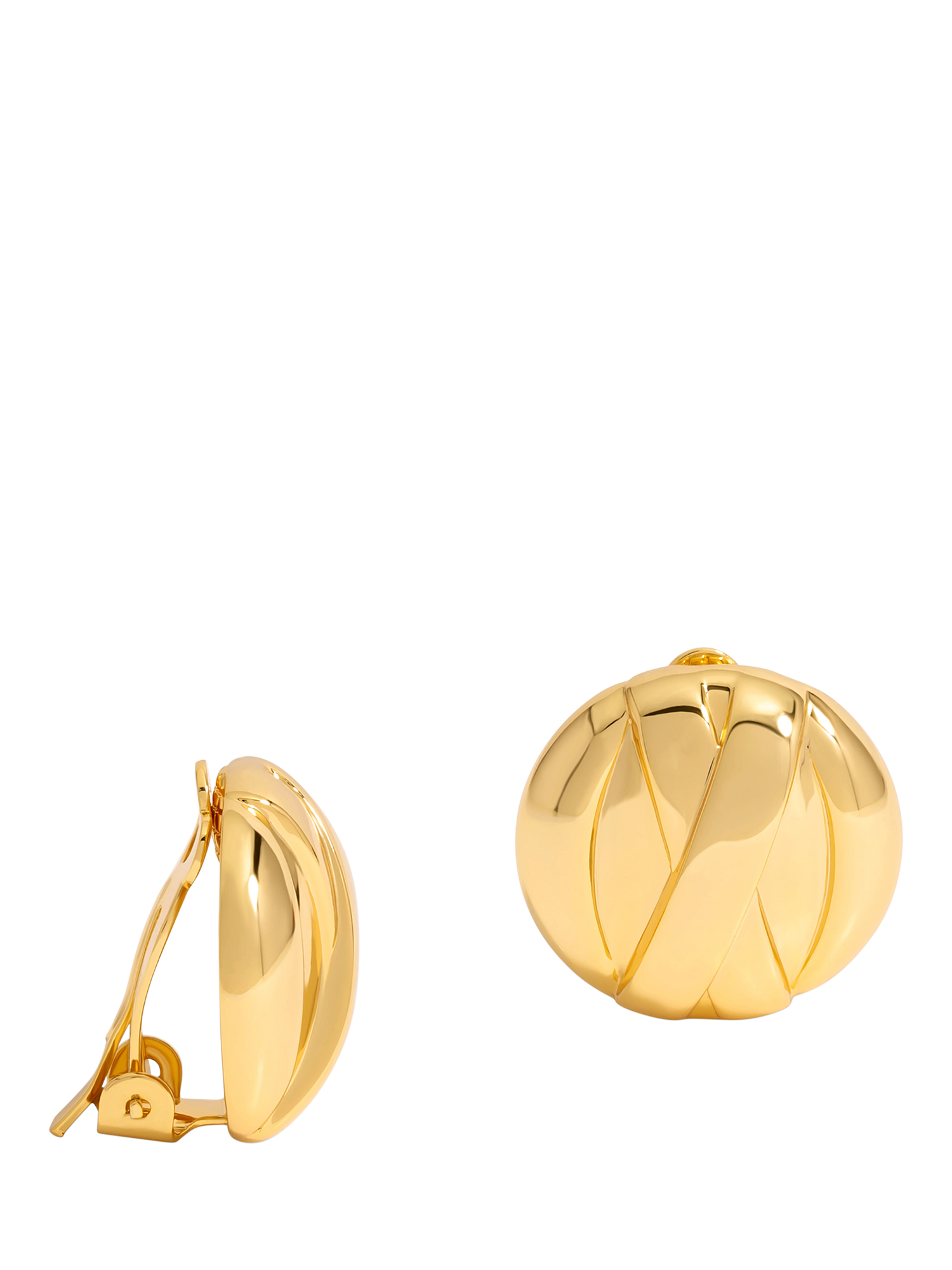 Product image 1 of 1, which shows Jon Richard Polished Dome Clip-On Earrings, Gold