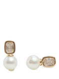 Jon Richard Crystal and Pearl Drop Earrings, Gold