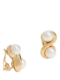 Jon Richard Polished Pearl Infinity Clip-On Earrings, Gold