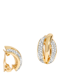 Jon Richard Crystal Ribbed Triple Row Clip-On Earrings, Gold