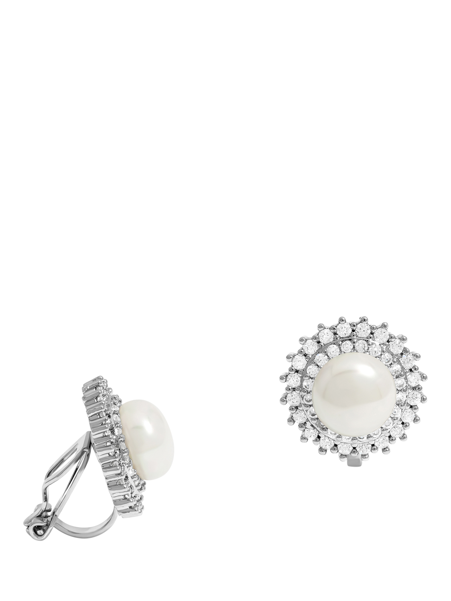 Product image 1 of 1, which shows Jon Richard Semi Precious Drop Clip Earrings, Silver