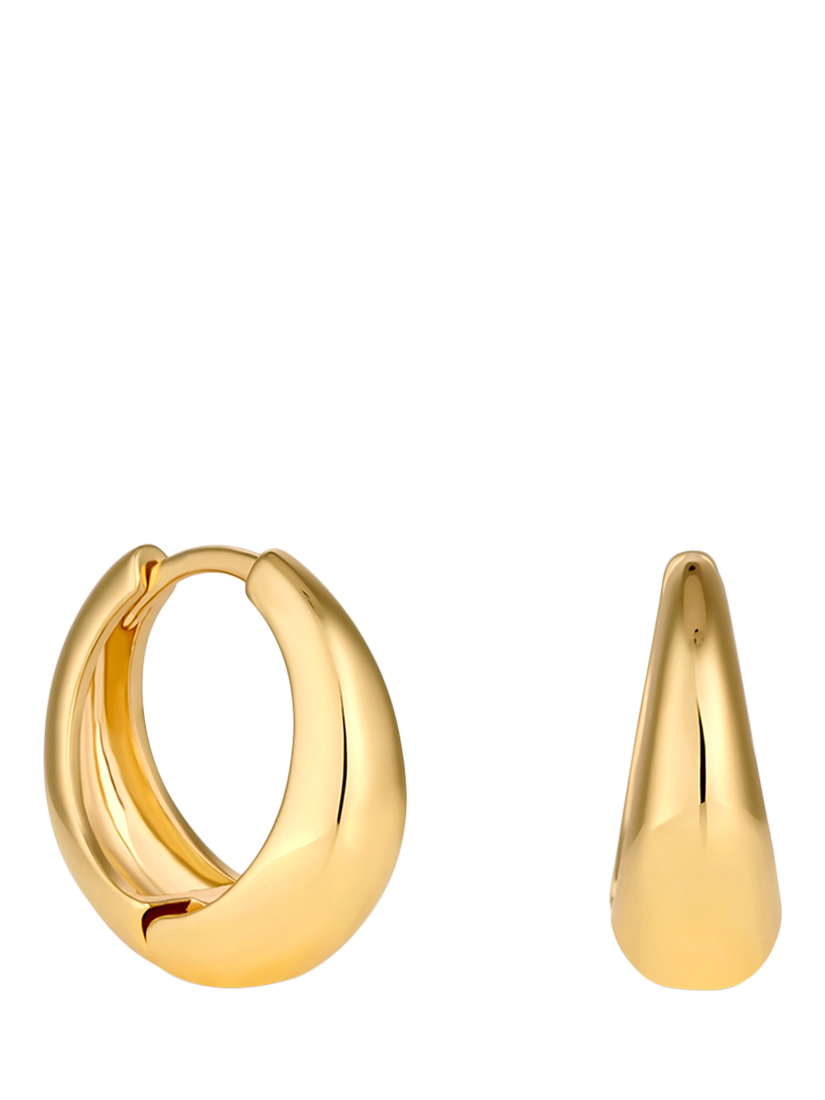 Product image 1 of 3, which shows Jon Richard Polished Small Tapered Hoop Earrings, Gold