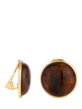 Jon Richard Tortoise Shell Dome Clip-On Earrings, Gold/Brown