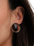 Jon Richard Tortoise Shell Dome Clip-On Earrings, Gold/Brown