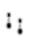 Jon Richard Crystal And Jet Halo Earrings, Silver