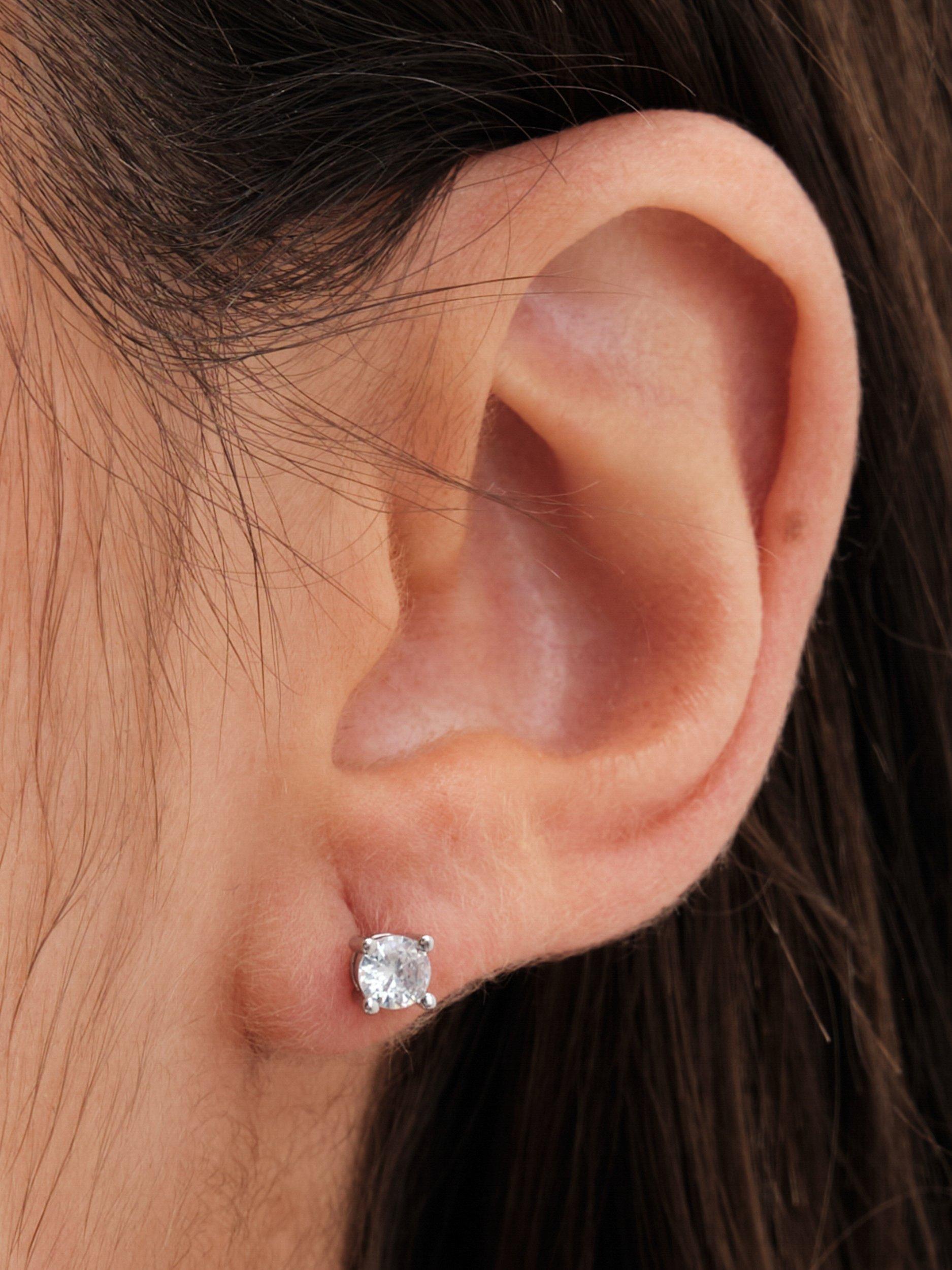 Product image 4 of 4, which shows Jon Richard Cubic Zirconia Floral Necklace and Stud Earrings Jewellery Set, Silver