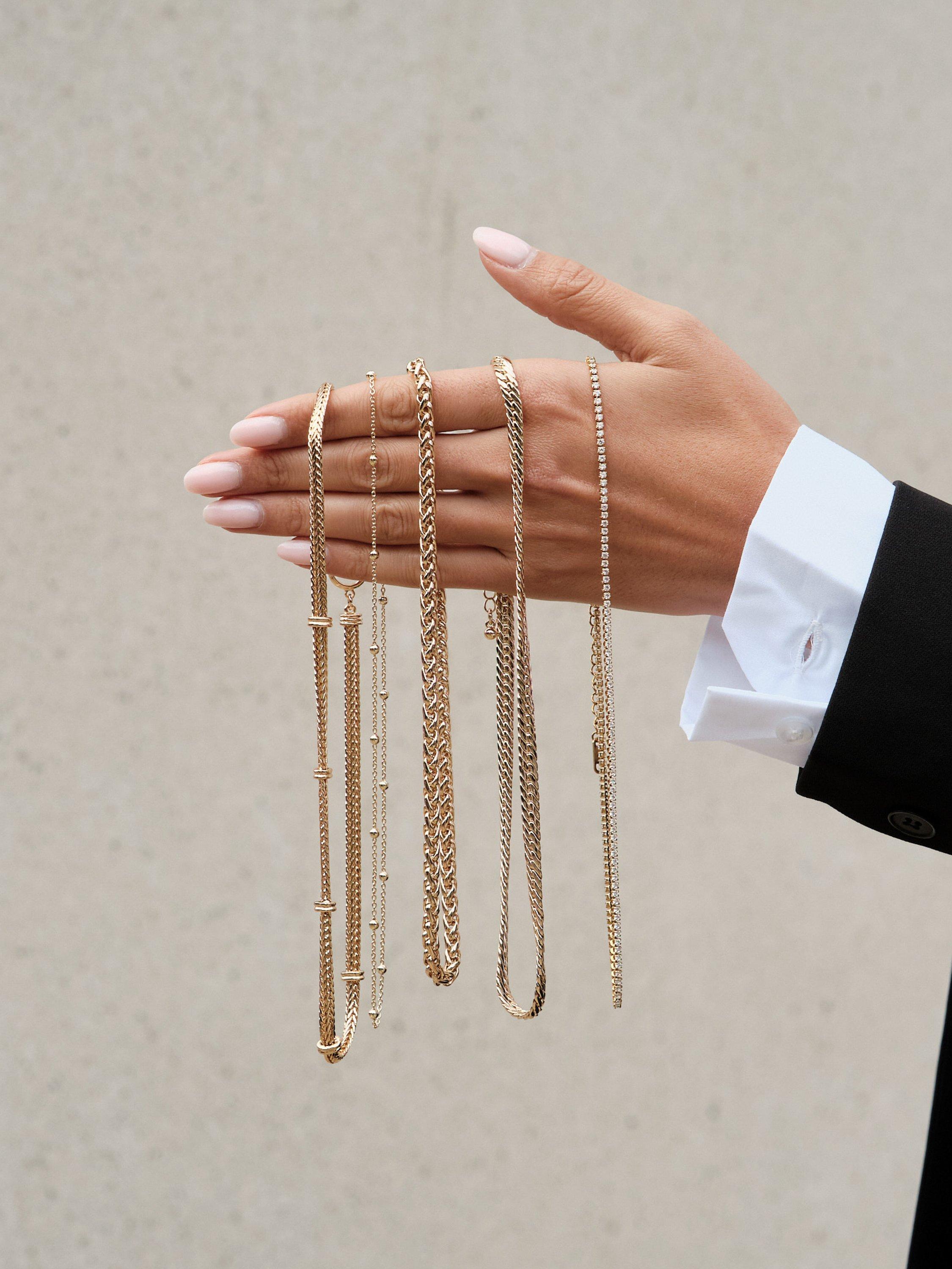 Product image 3 of 4, which shows Jon Richard Entwined Chain Necklace, Gold