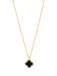 Jon Richard Gold Plated and Jet Clover Pendant Necklace