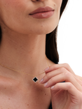 Jon Richard Gold Plated and Jet Clover Pendant Necklace