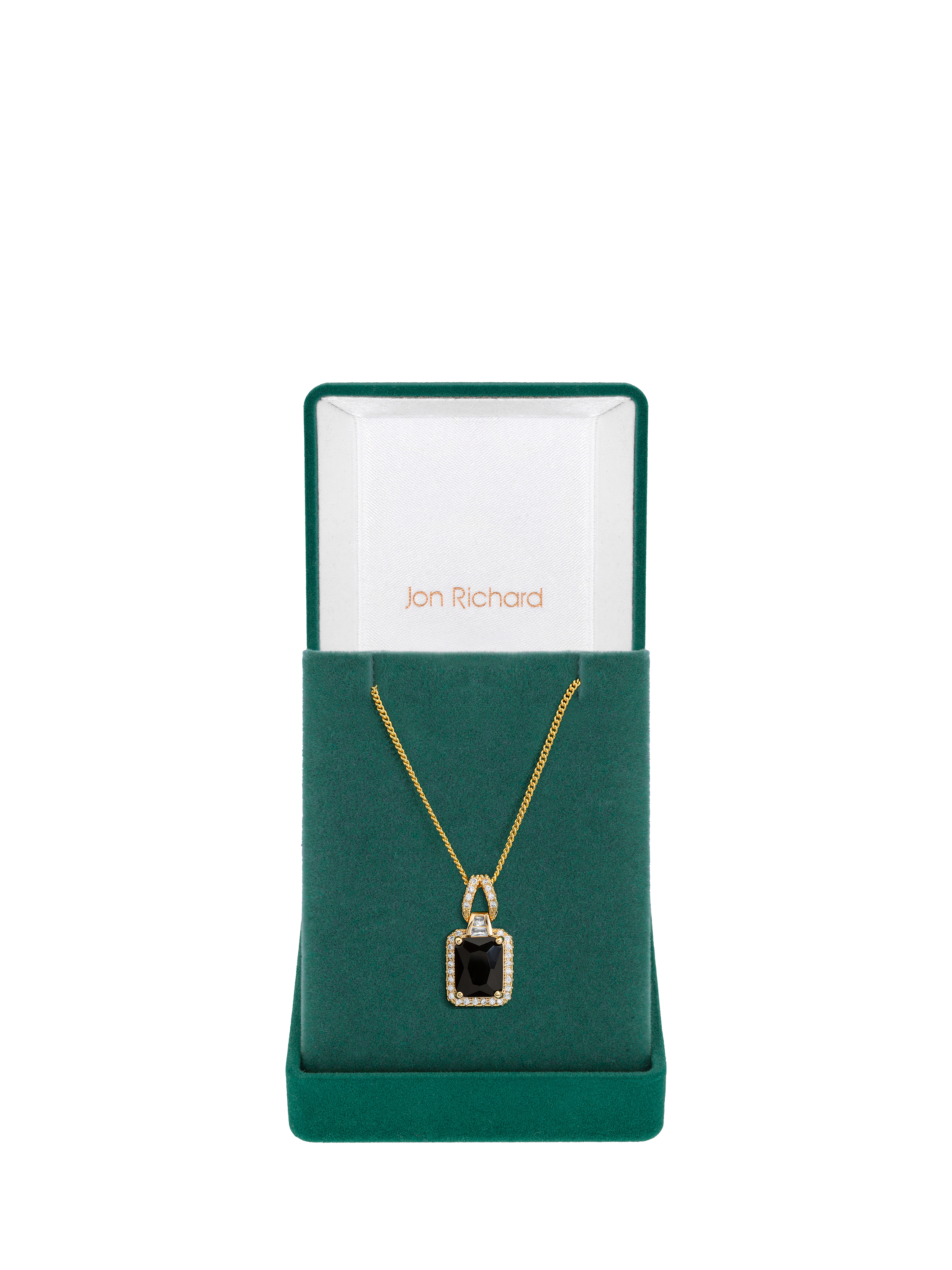 Product image 1 of 3, which shows Jon Richard Jet Perfume Bottle Pendant Necklace, Gold