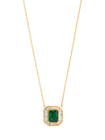 Jon Richard Emerald Crystal Baguette Pendant Necklace, Gold/Green