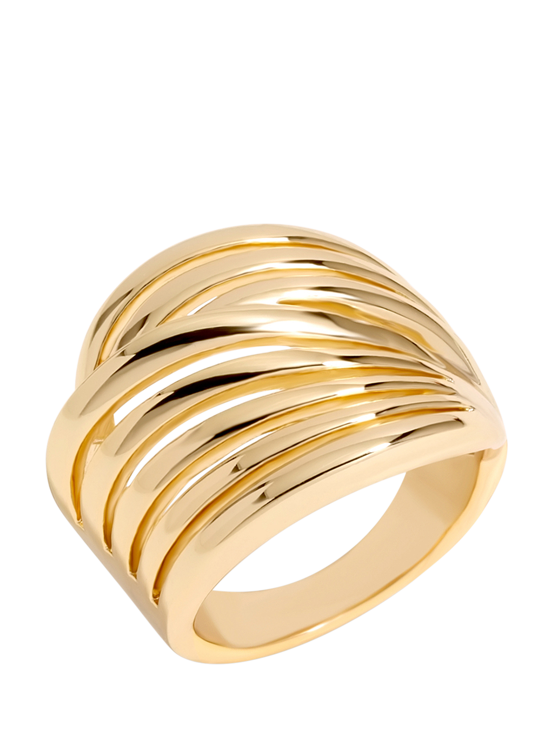 Product image 1 of 3, which shows Jon Richard Polished Statement Ring, Gold, Small