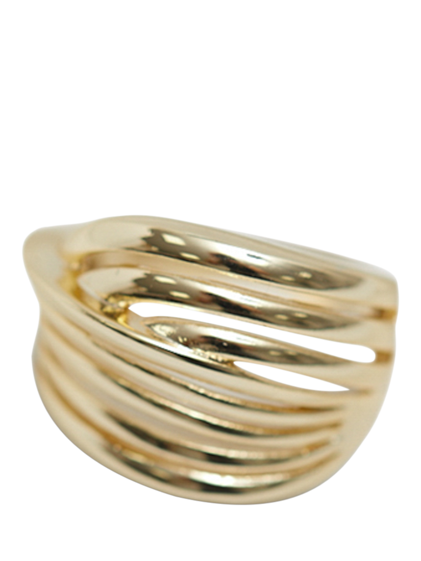 Product image 2 of 3, which shows Jon Richard Polished Statement Ring, Gold, Small