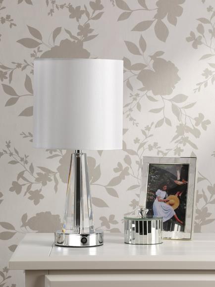 Laura Ashley Callaghan Rechargeable Table Lamp, Clear - view 2, Clear