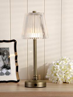 Laura Ashley Callaghan Rechargeable Table Lamp, Antique Brass, Antique Brass