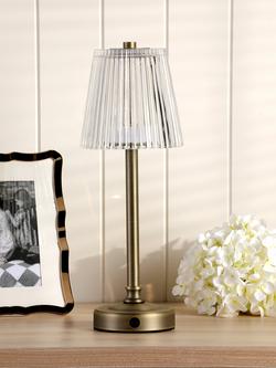 Laura Ashley Callaghan Rechargeable Table Lamp, Antique Brass - view 2, Antique Brass