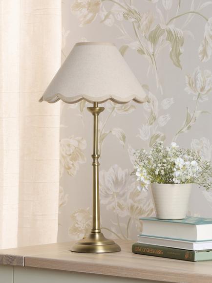 Laura Ashley Cordwell Scallop Table Lamp - view 2, Antique Brass
