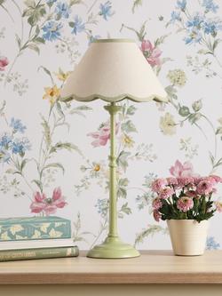 Laura Ashley Cordwell Scallop Table Lamp - view 2, Matt Green
