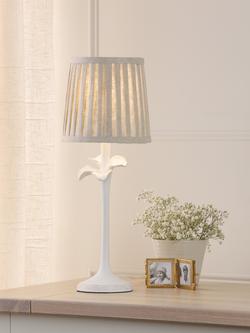 Laura Ashley Eleni Pleated Shade Floral Table Lamp, White, White
