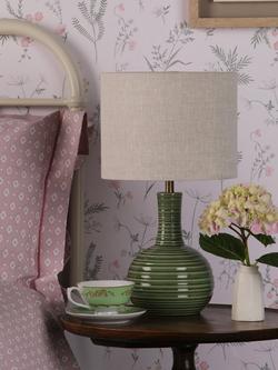 Laura Ashley Padley Glazed Ceramic Base Table Lamp, Green - view 2, Green