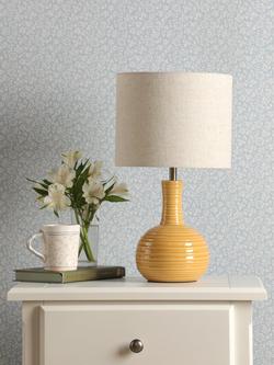 Laura Ashley Padley Glazed Ceramic Base Table Lamp, Ochre - view 2, Ochre