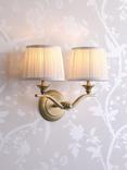 Laura Ashley Hemsley 2 Arm Wall Light, Antique Brass