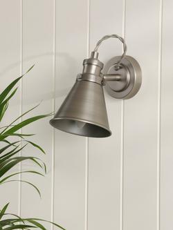 Laura Ashley Rufus Single Wall Light, Nickel - view 2, Nickel