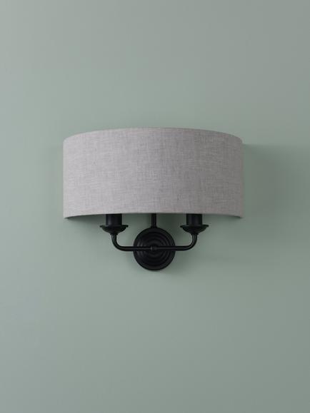 Laura Ashley Sorrento Double Wall Light, Black - view 2, Black