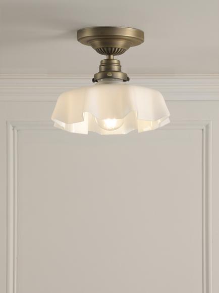 Laura Ashley Banham Semi-Flush Ceiling Light, Antique Brass, Antique Brass