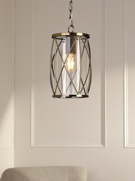 Laura Ashley Beckworth Pendant Ceiling Light, Antique Brass, Antique Brass