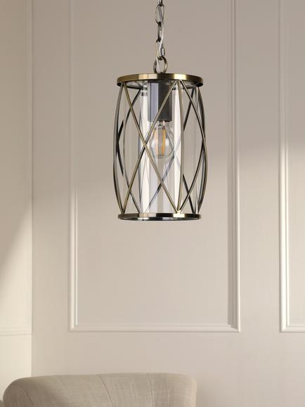 Laura Ashley Beckworth Pendant Ceiling Light, Antique Brass - view 2, Antique Brass