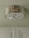 Laura Ashley Fernhurst 3 Bulb Flush Ceiling Light, Antique Brass