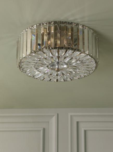Laura Ashley Fernhurst 3 Bulb Flush Ceiling Light, Antique Brass - view 2, Antique Brass