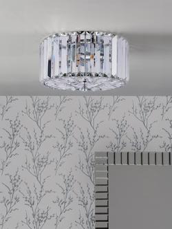 Laura Ashley Fernhurst 3 Bulb Flush Ceiling Light, Polished Chrome - view 2, Antique Brass