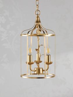 Laura Ashley Halton 3 Arm Pendant Light, Gold - view 2, Gold