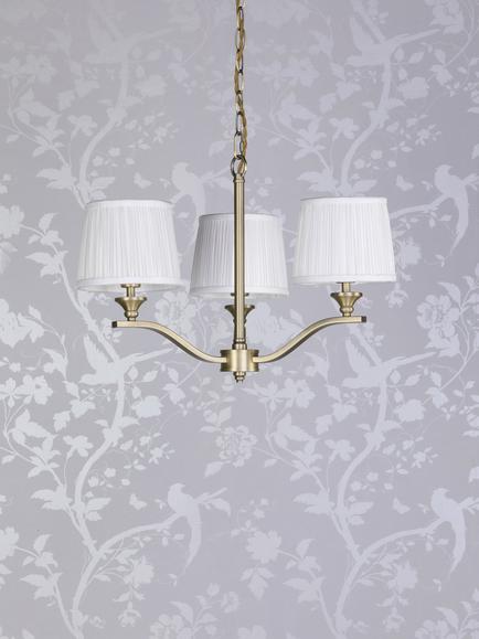 Laura Ashley Hemsley 3 Arm Ceiling Light, Antique Brass - view 2, Antique Brass