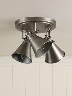Laura Ashley Rufus 3 Circular Spotlight Ceiling Plate, Nickel - view 2, Nickel