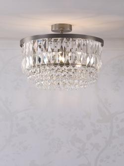 Laura Ashley Rhosill Semi-Flush Ceiling Light, Pewter, Pewter