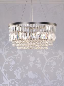 Laura Ashley Rhosill 4 Light Grand Chandelier, Pewter, Pewter